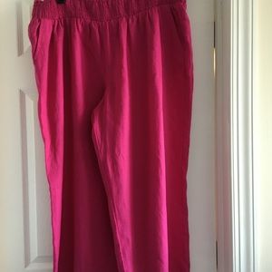 Crown and Ivy Pink Linen Wide Legged Pants, Size 3X